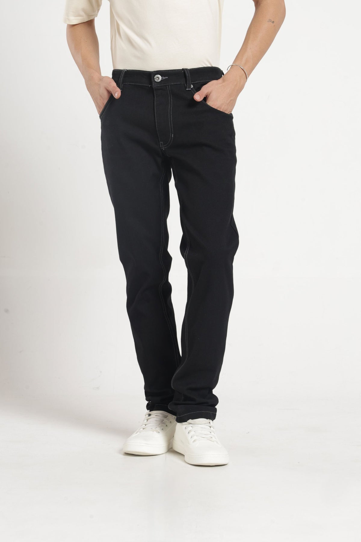 Twill Lycra Slim Fit Denim In Grey