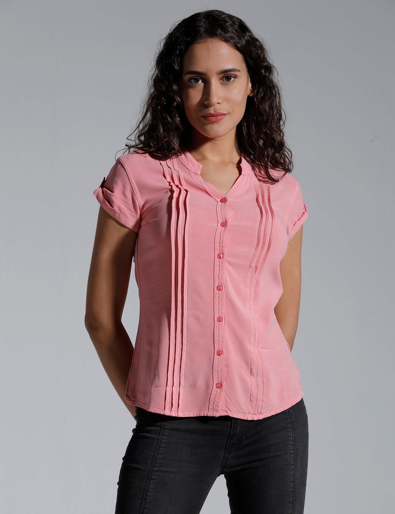 Women Solid Viscose Regular Fit Casual Shirt