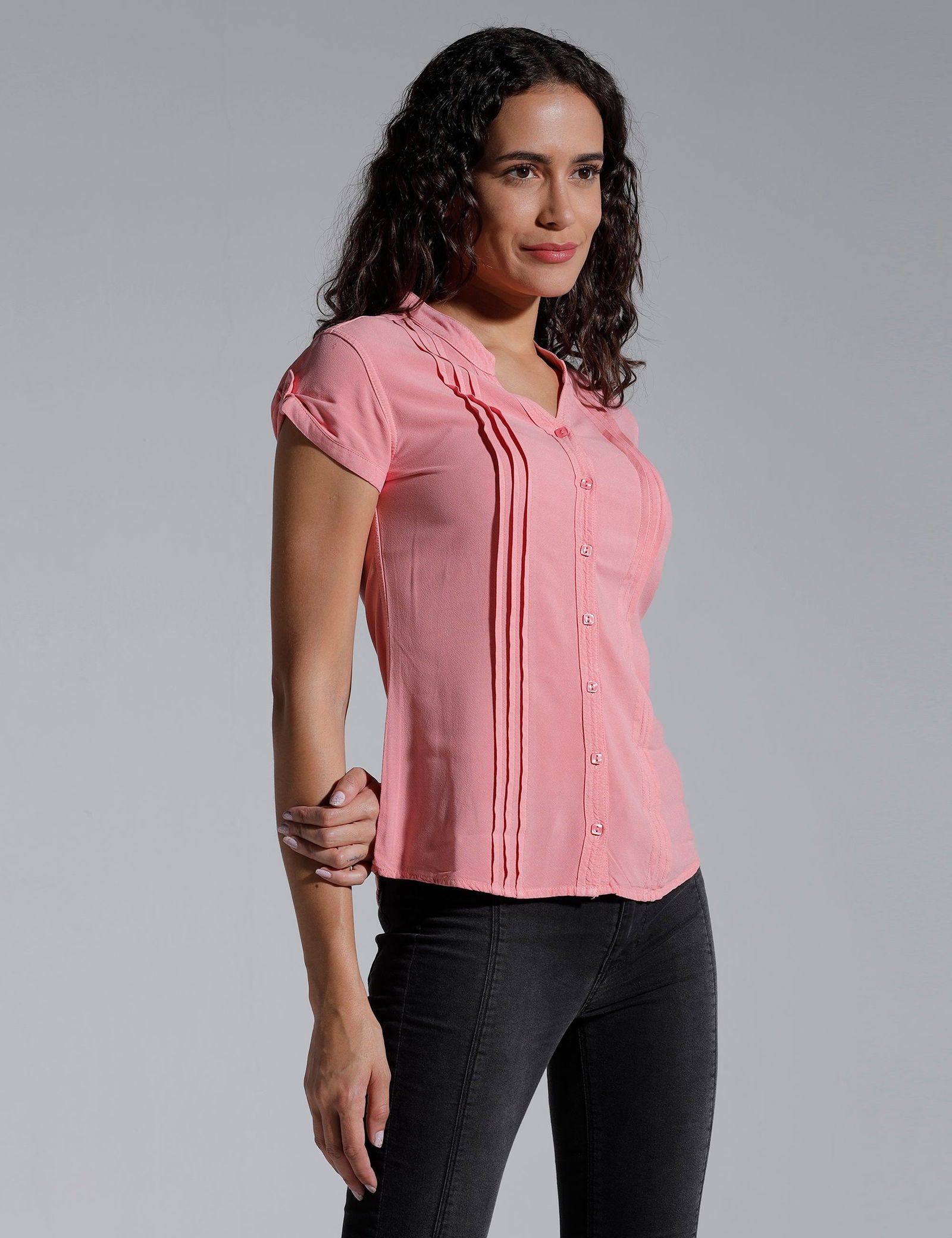 Women Solid Viscose Regular Fit Casual Shirt