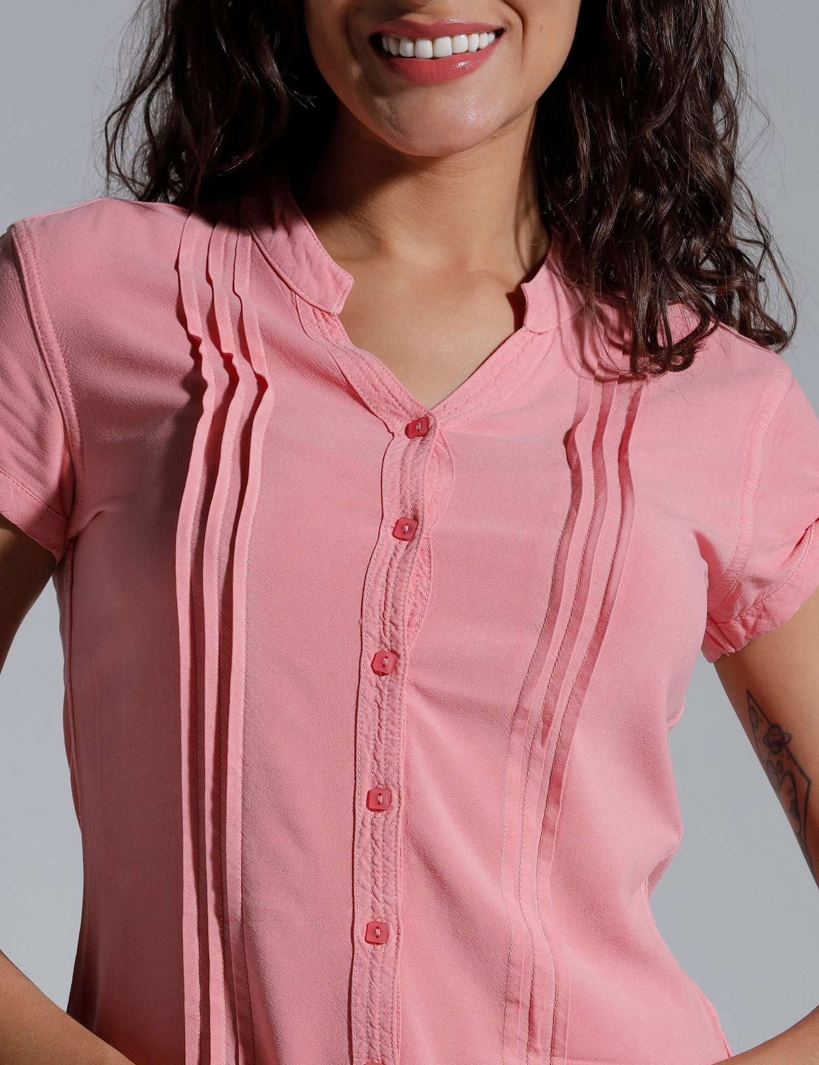 Women Solid Viscose Regular Fit Casual Shirt