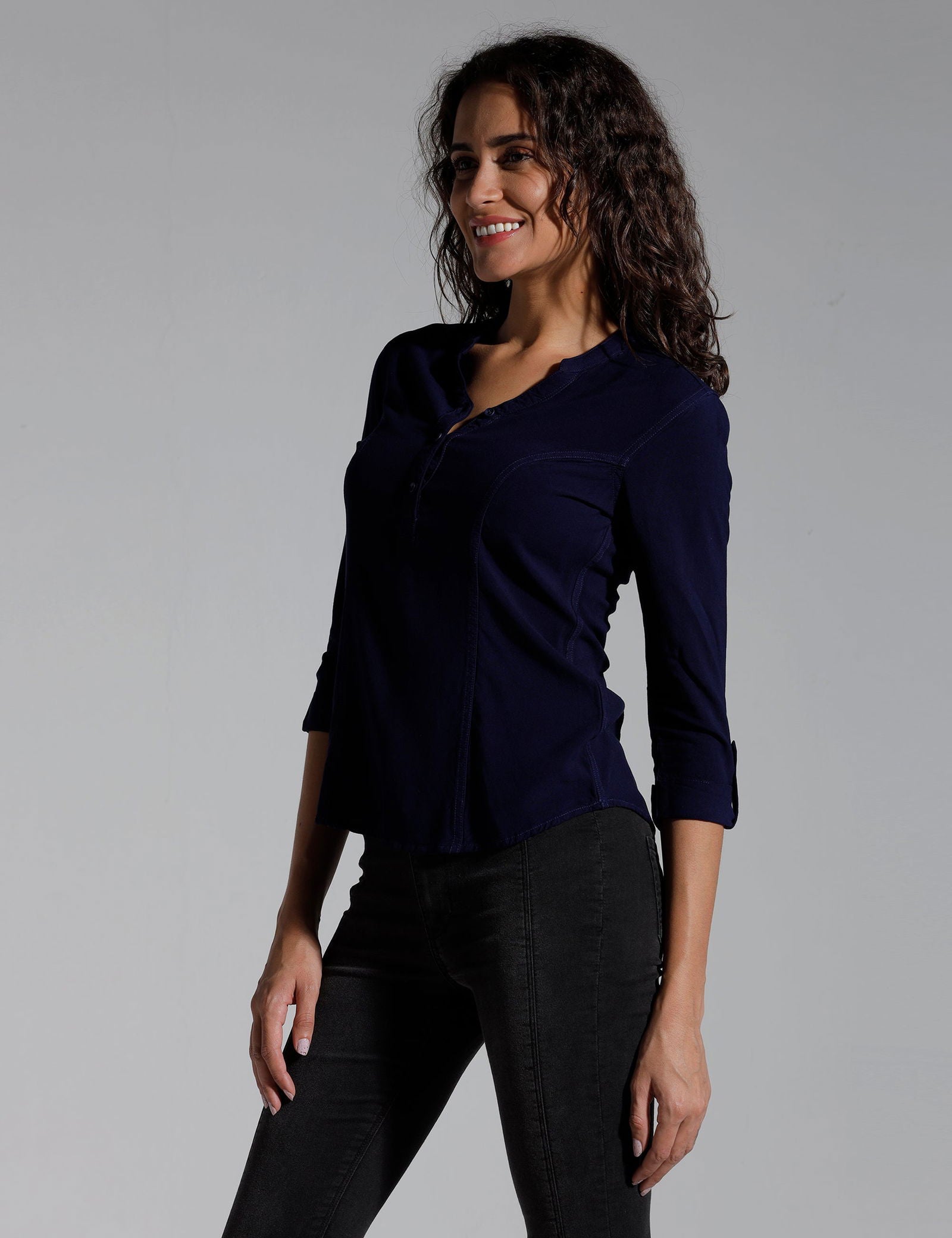 Women Solid Viscose Slim Fit Casual Top