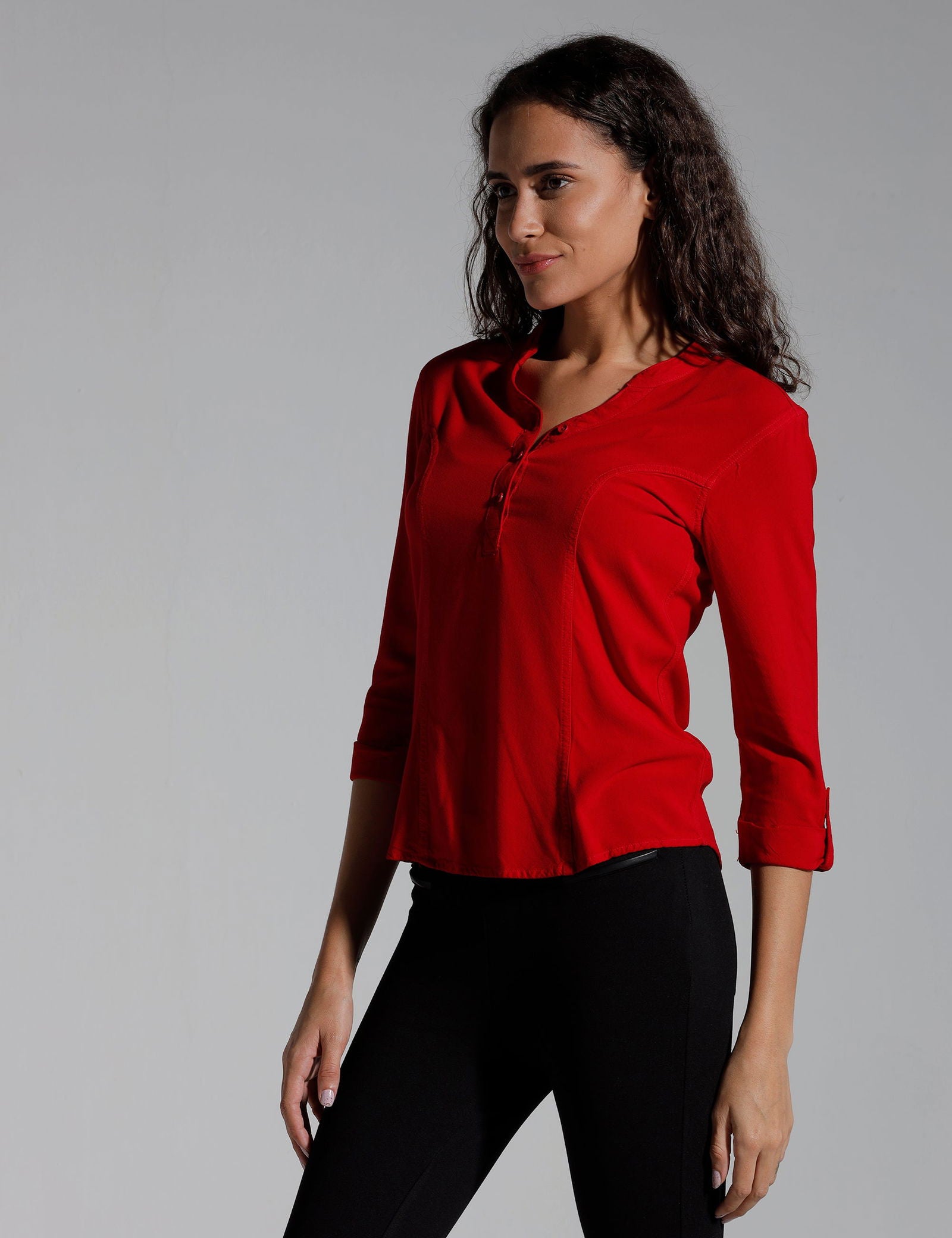 Women Solid Viscose Slim Fit Casual Top