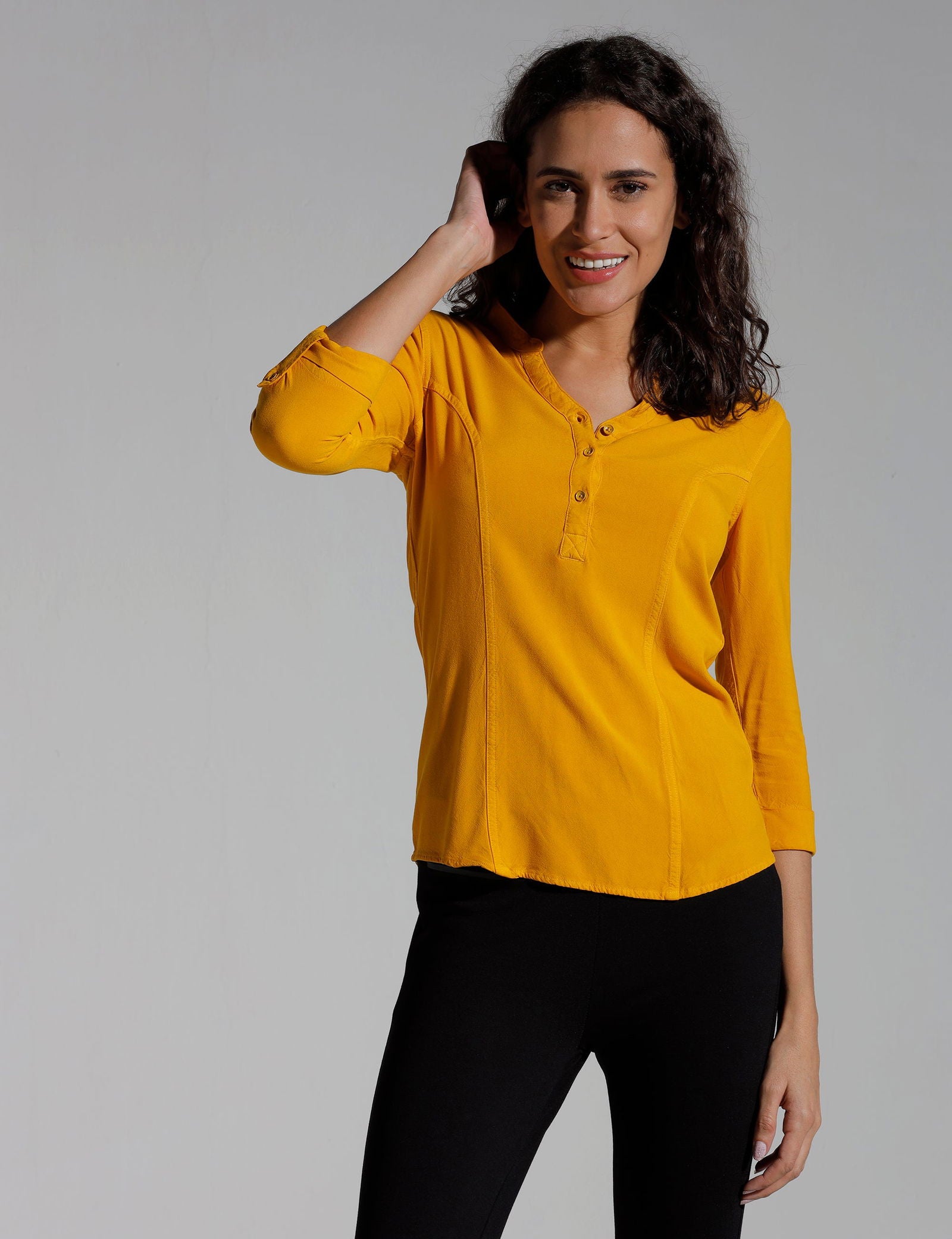 Women Solid Viscose Slim Fit Casual Top