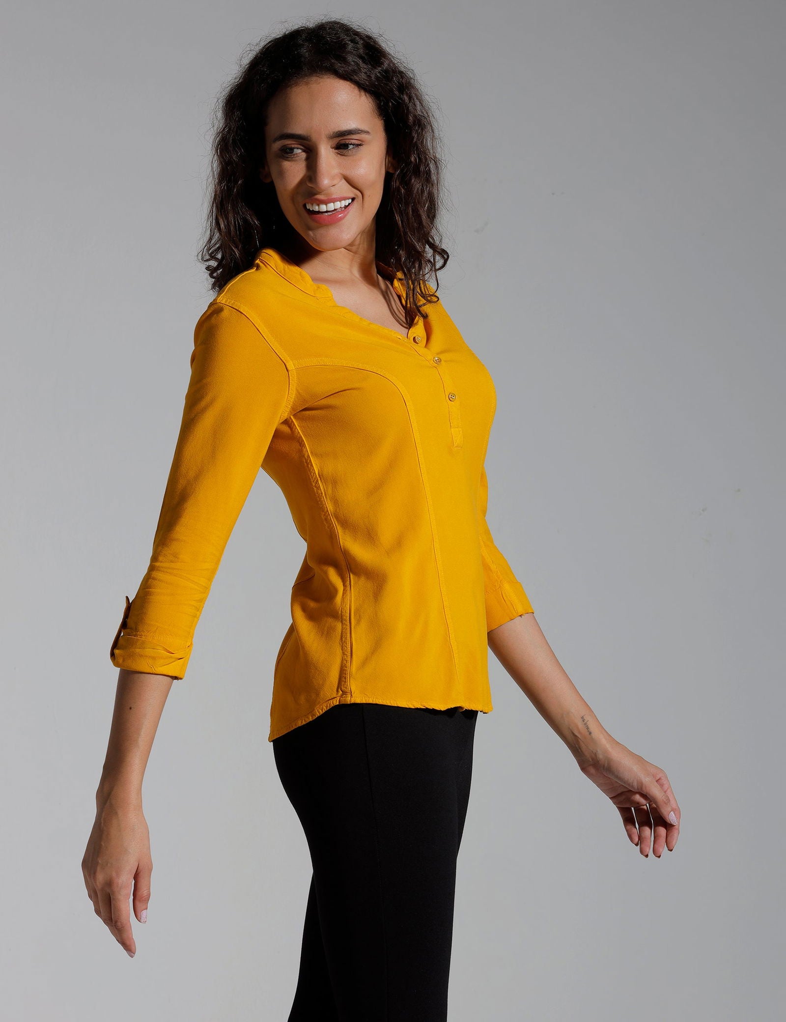 Women Solid Viscose Slim Fit Casual Top