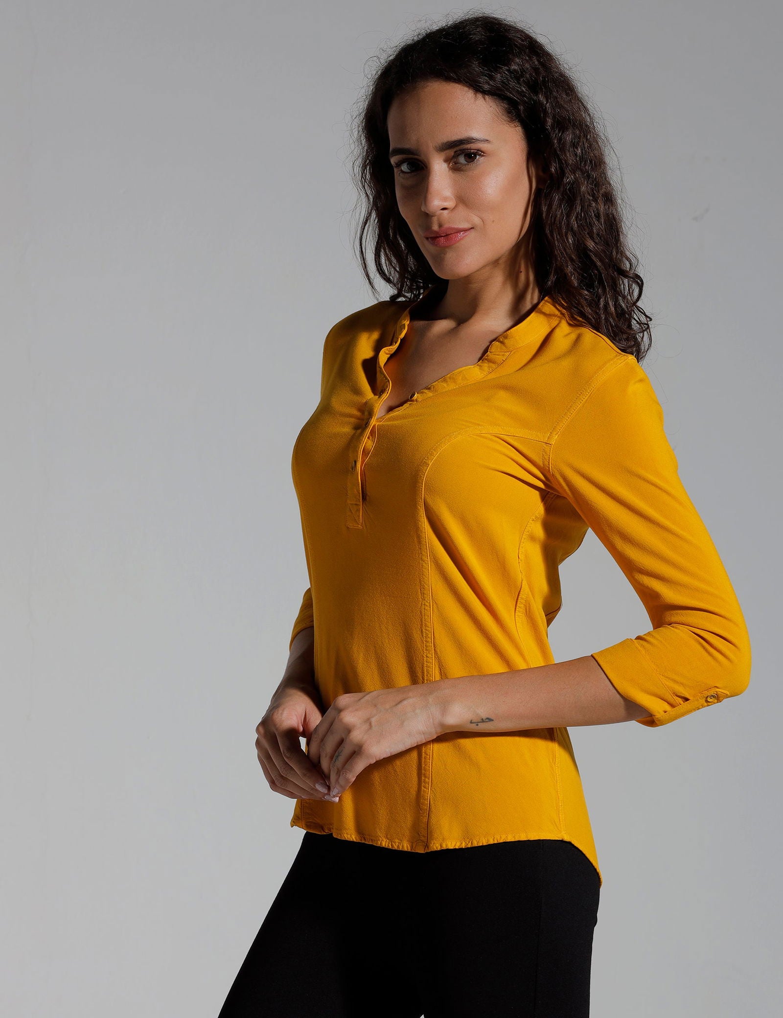 Women Solid Viscose Slim Fit Casual Top