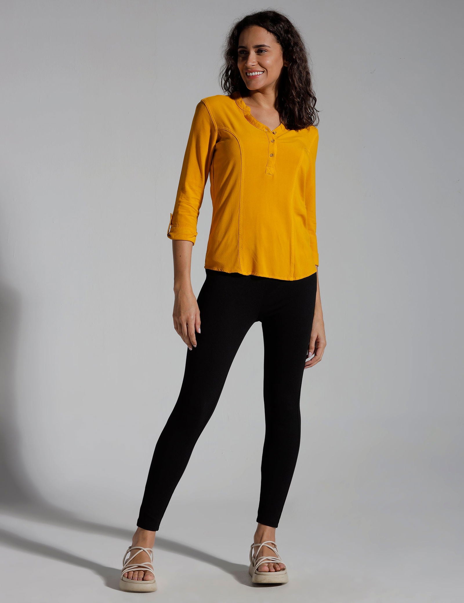 Women Solid Viscose Slim Fit Casual Top