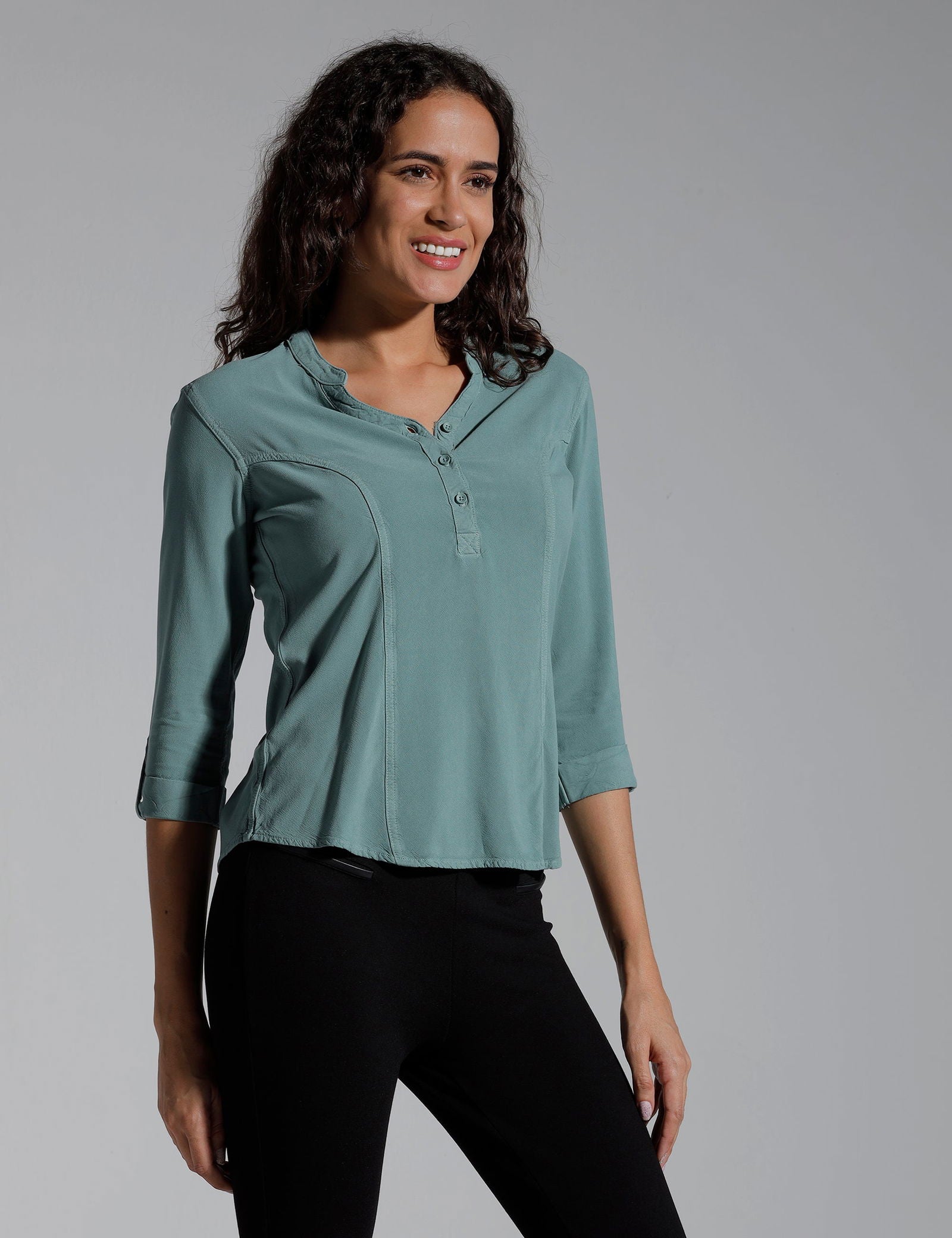 Women Solid Viscose Slim Fit Casual Top