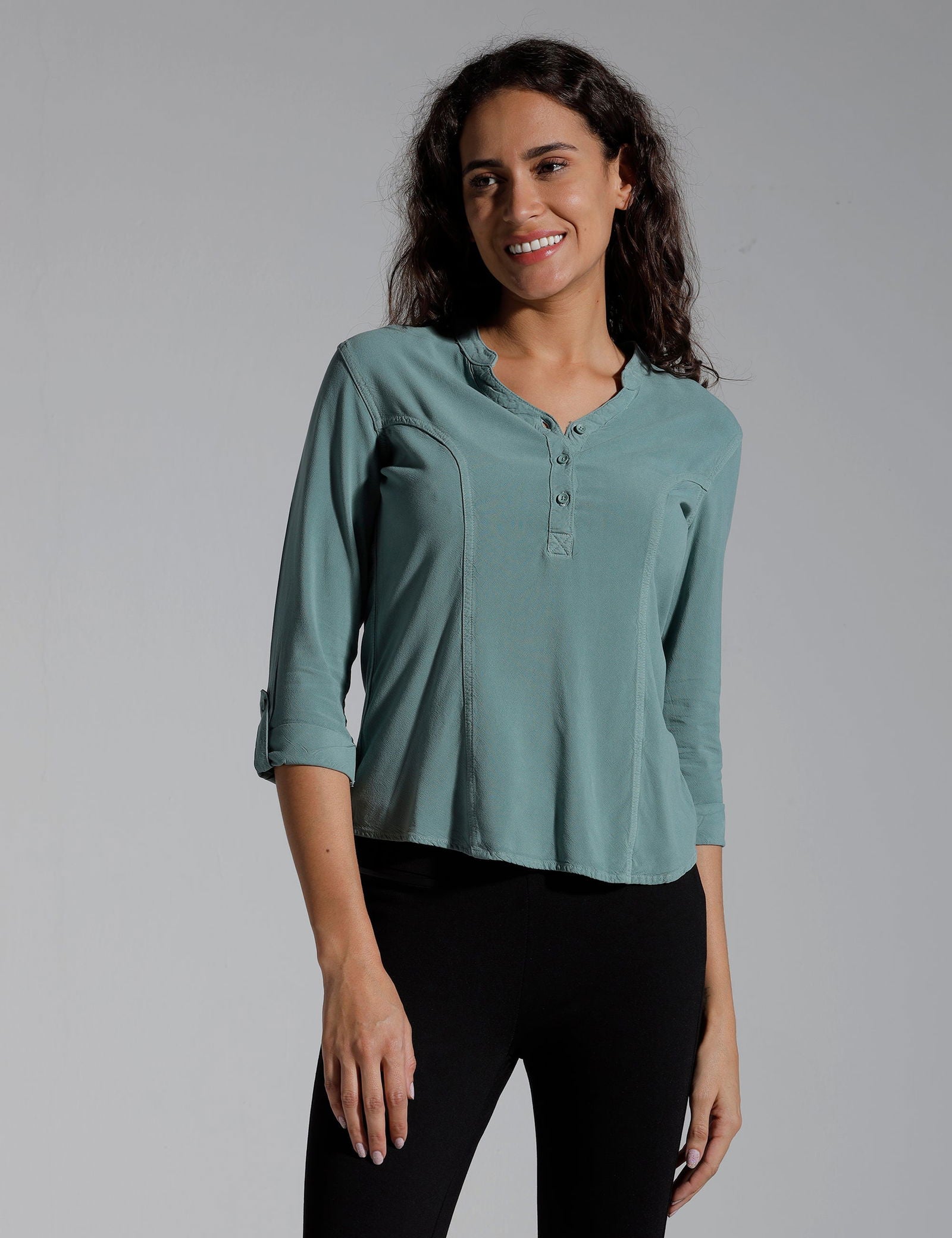 Women Solid Viscose Slim Fit Casual Top