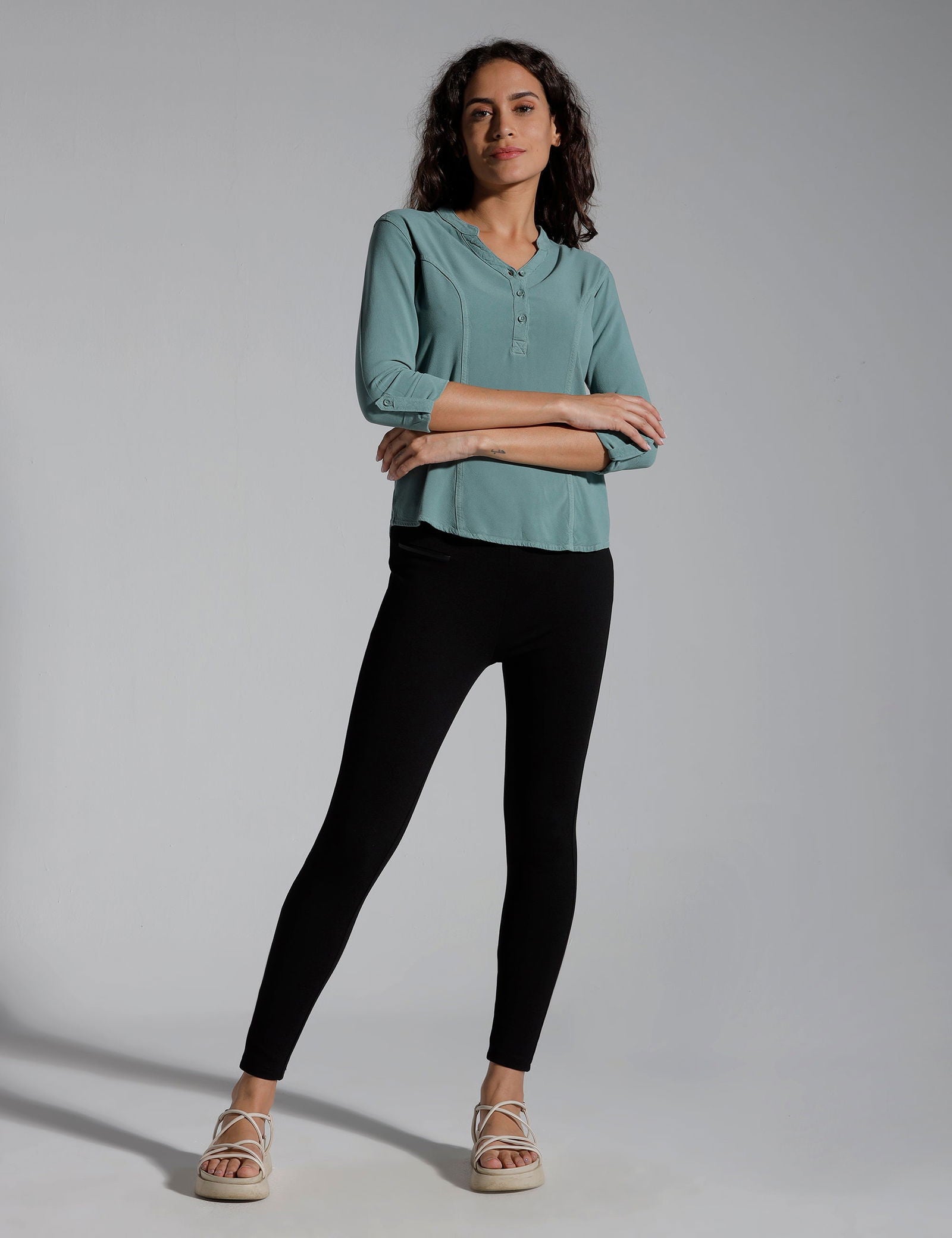 Women Solid Viscose Slim Fit Casual Top