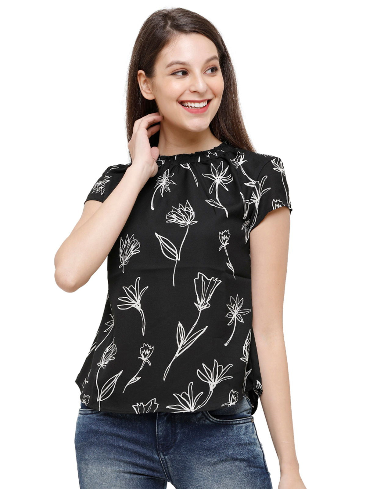 Women Western Printed Floral Top