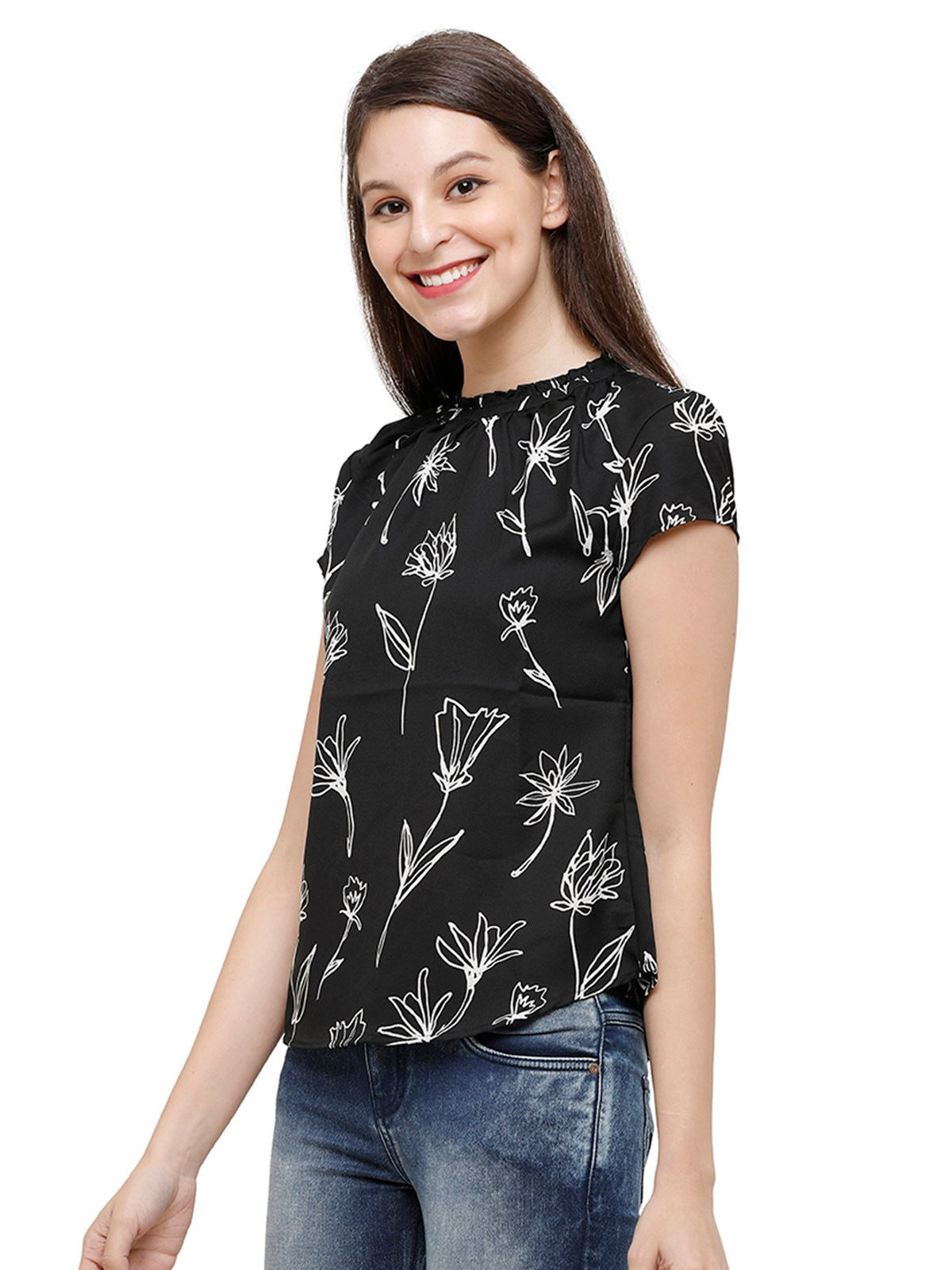 Women Western Printed Floral Top