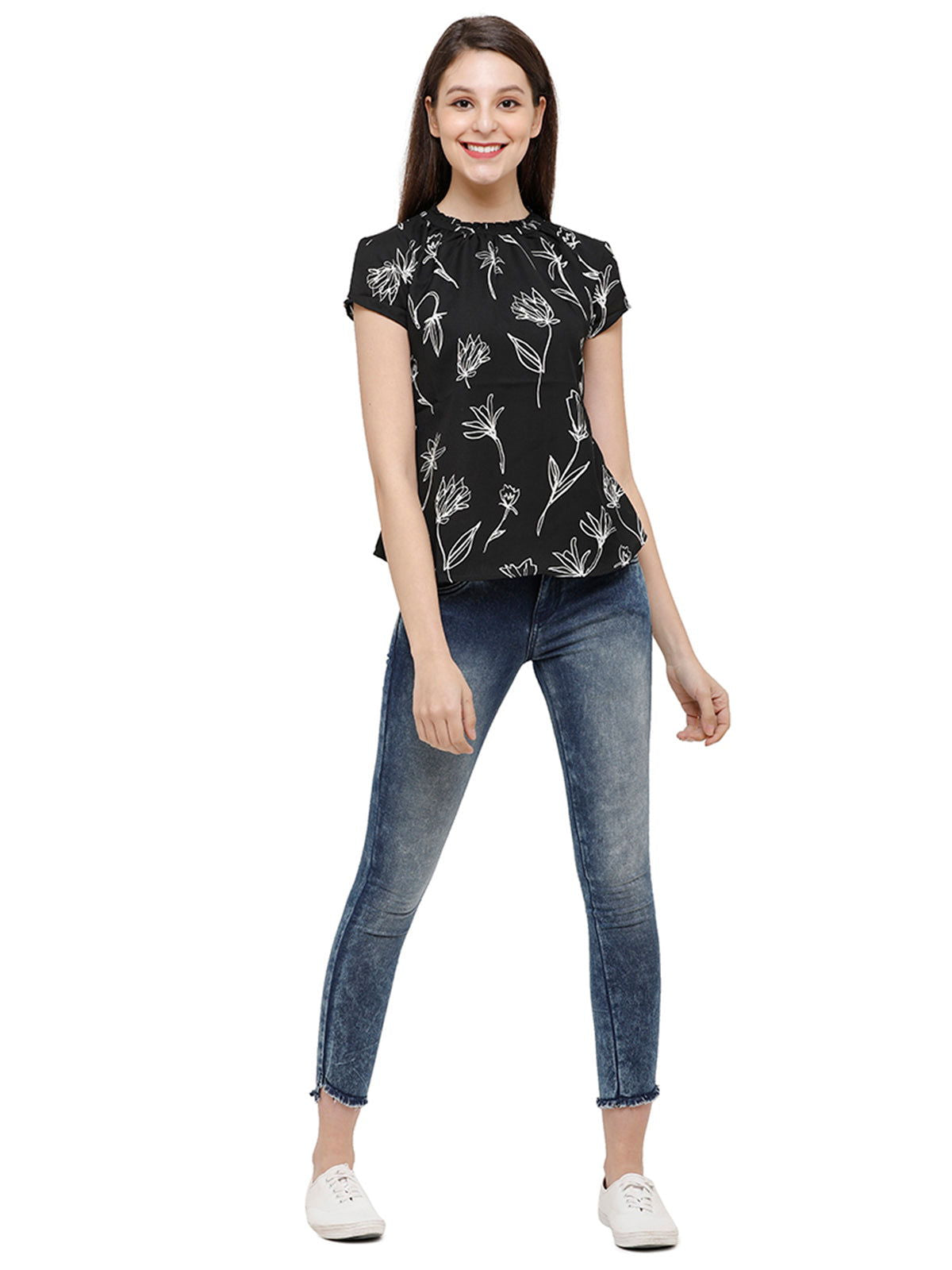 Women Western Printed Floral Top