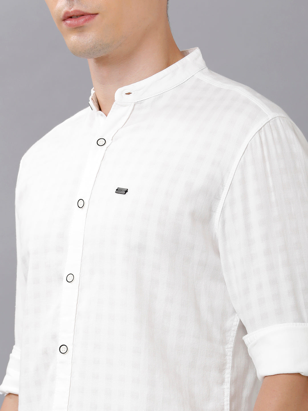 Identiti  Men Dobby Shirt - White