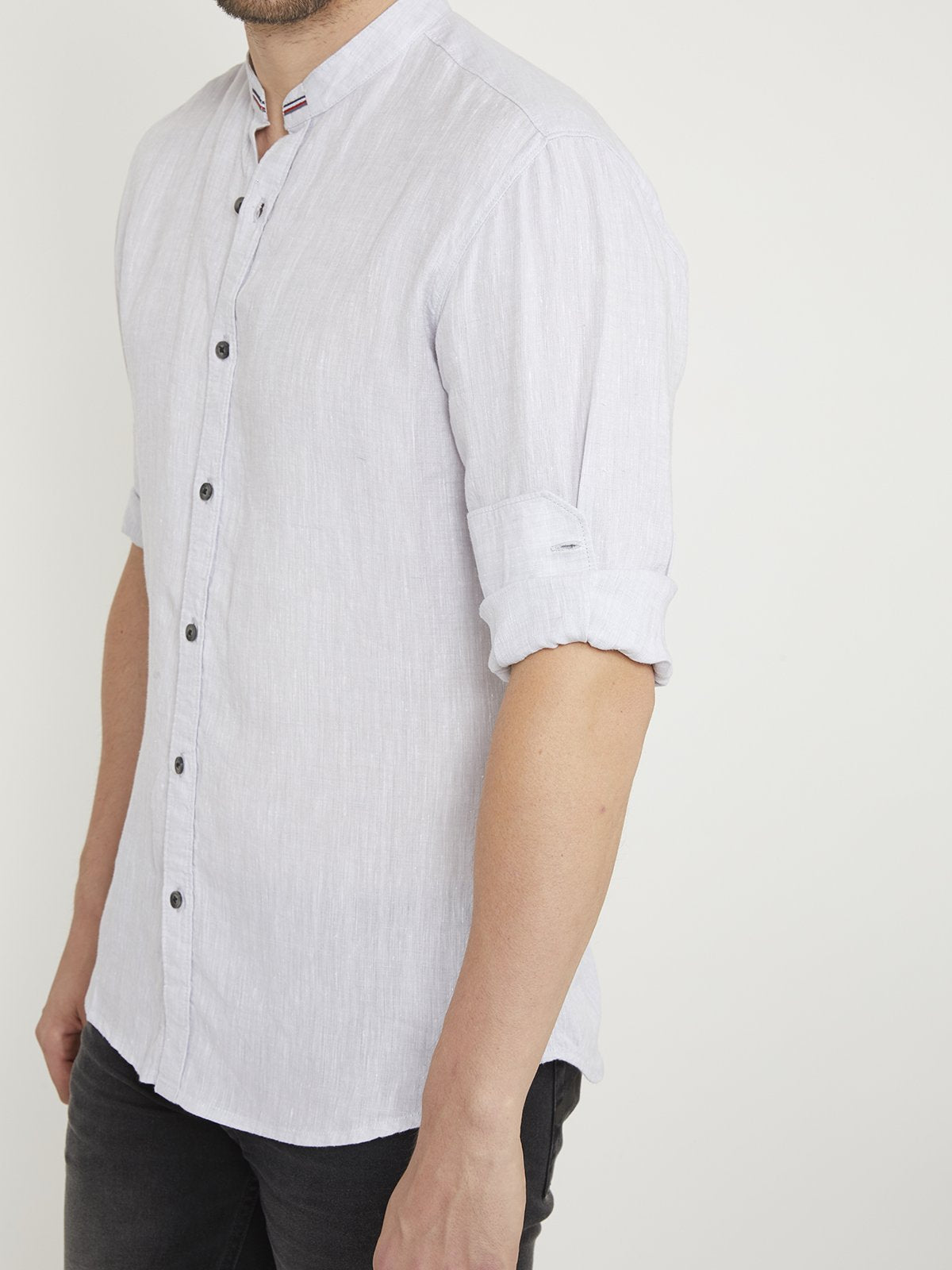 Men Premium Linen Shirt - Pastel Grey