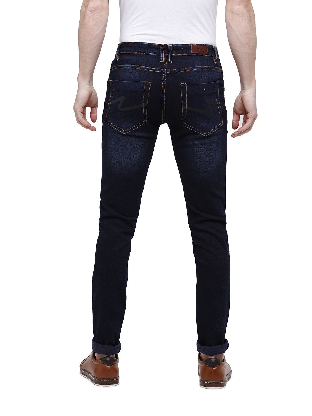 Men Dark Blue Skinny Fit Low-Mid-Rise Clean Look Jeans With Stretch