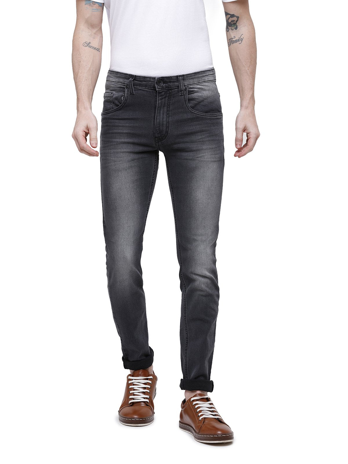 Men Light Grey Skinny Fit Low-Mid-Rise Clean Look Jeans With Stretch