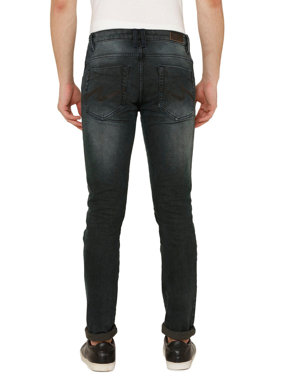 Men Black Tint 218 Slim Fit Low-Mid-Rise Clean Look Stretchable Jeans