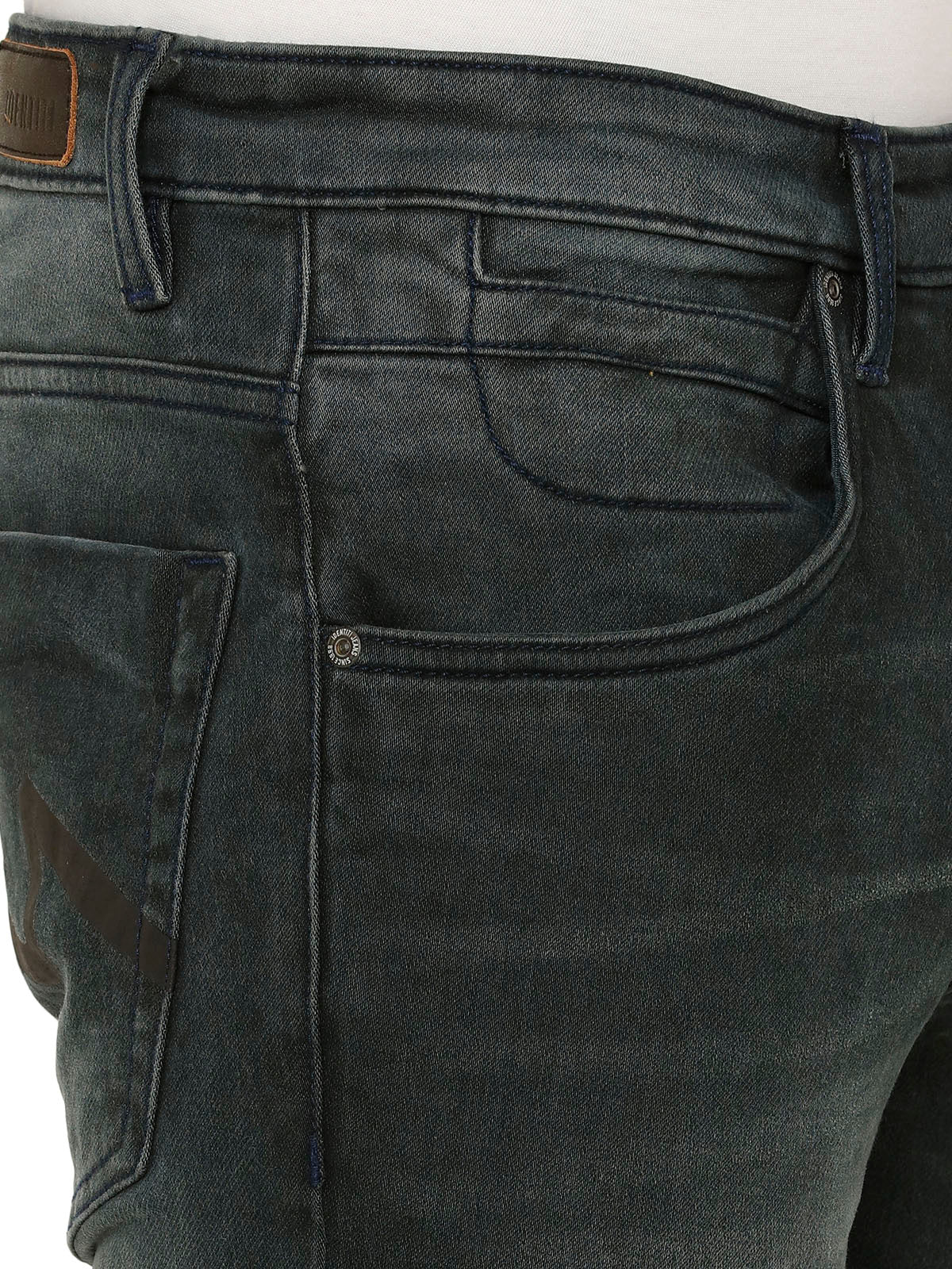 Men Black Tint 218 Slim Fit Low-Mid-Rise Clean Look Stretchable Jeans