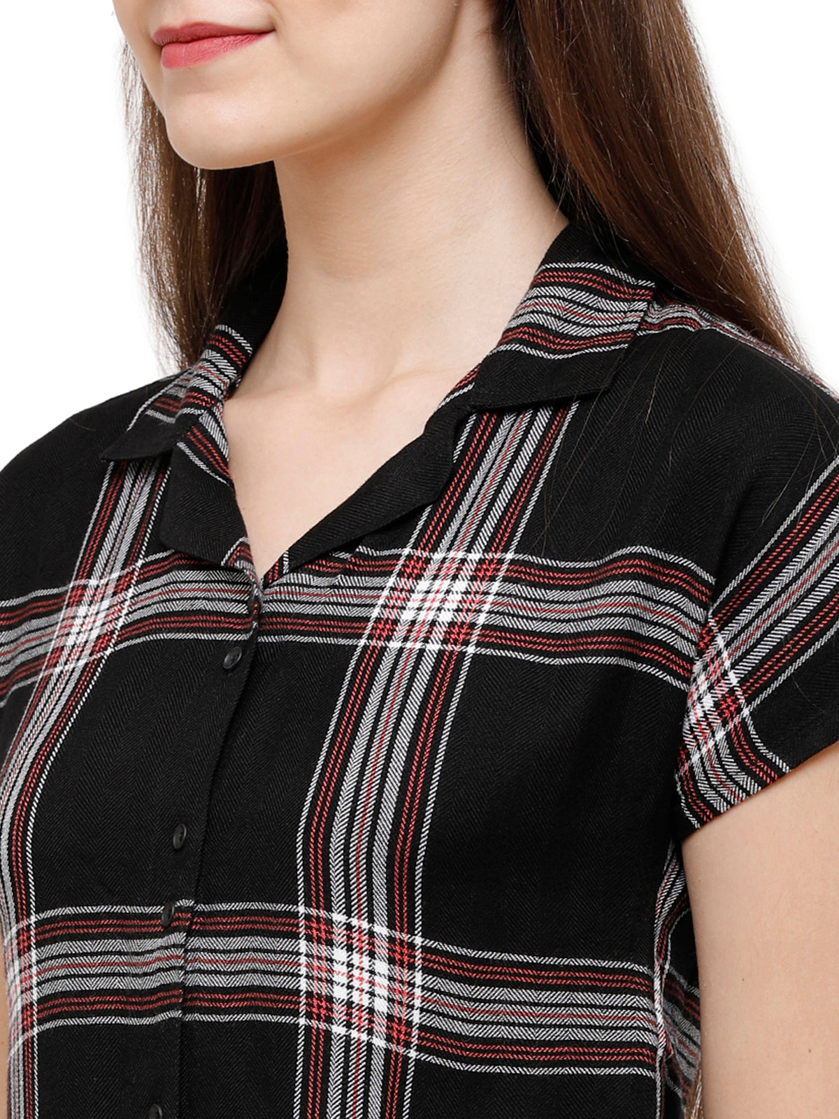 Identiti Women Checkered Slim Fit Casual Shirt