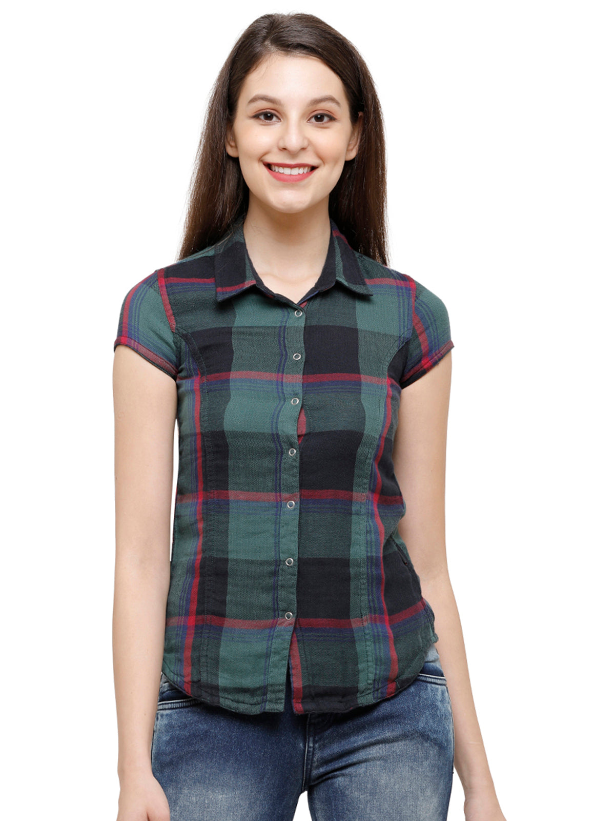 Identiti Women Reversible Checkered Casual Shirt
