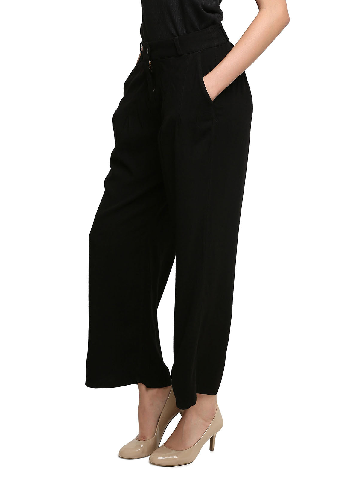 Women Solid Cropped Length Palazzo